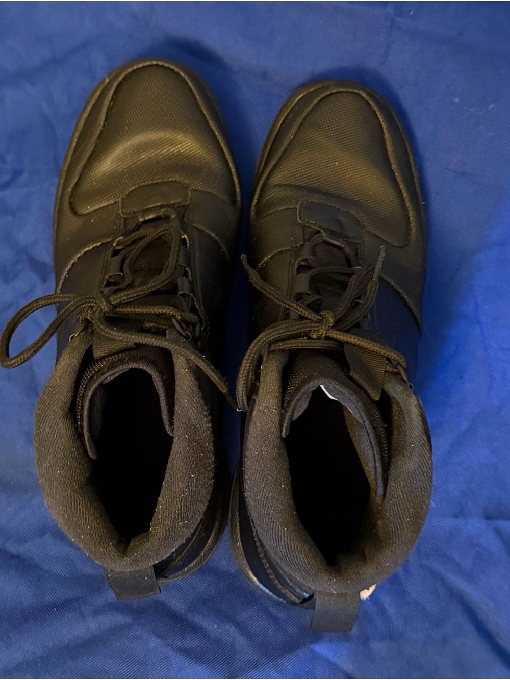 NIKE 100% Authentic leather Black Lace-Up Tactical Boots